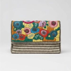 Zara Embroidered Floral Clutch